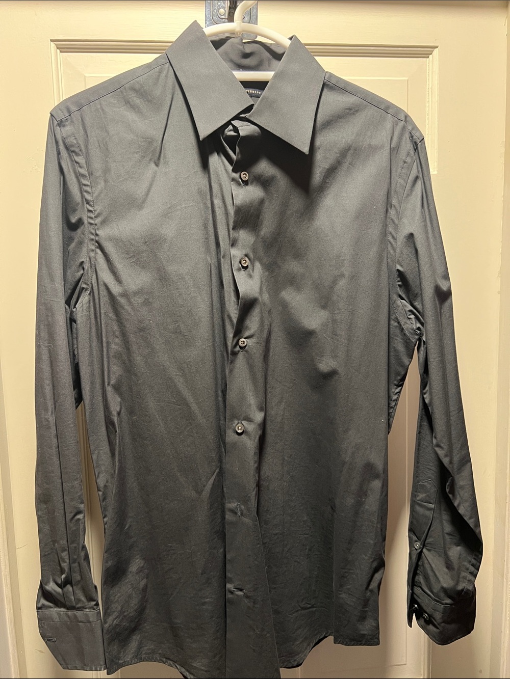 Banana Republic Men's Black Dress Shirt - Slim Collar